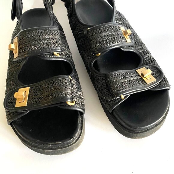 Dune London black woven chunky sandals Lockstockk size Eur 40 - Picture 7 of 13
